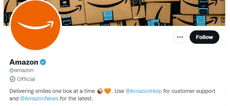 Amazon official twitter channel banner