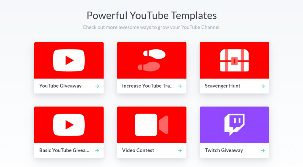 YouTube templates on Gleam