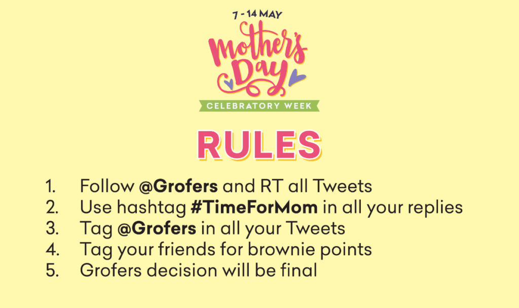 Mother's day giveaway on Twitter