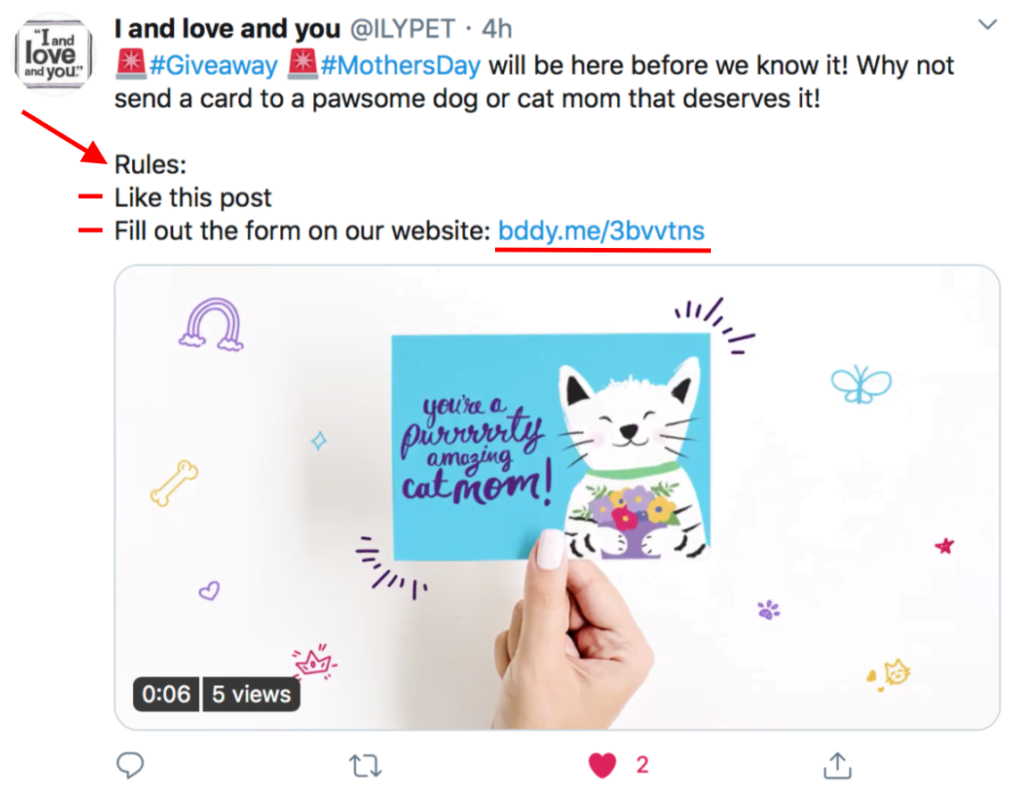 Twitter mother's day giveaway