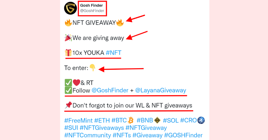 NFT Twitter Giveaway rules