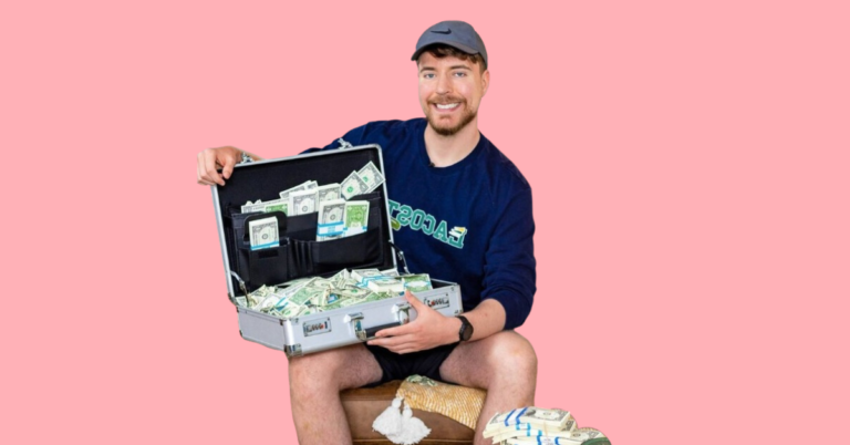 MrBeast holding a box of cash