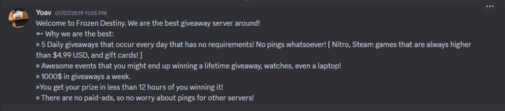 Add MyGiveaways Discord Bot