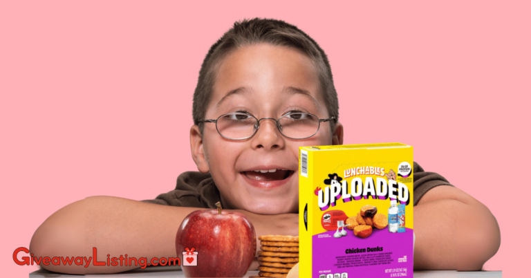 A child ready for lunch with Lunchables meal kit on the table