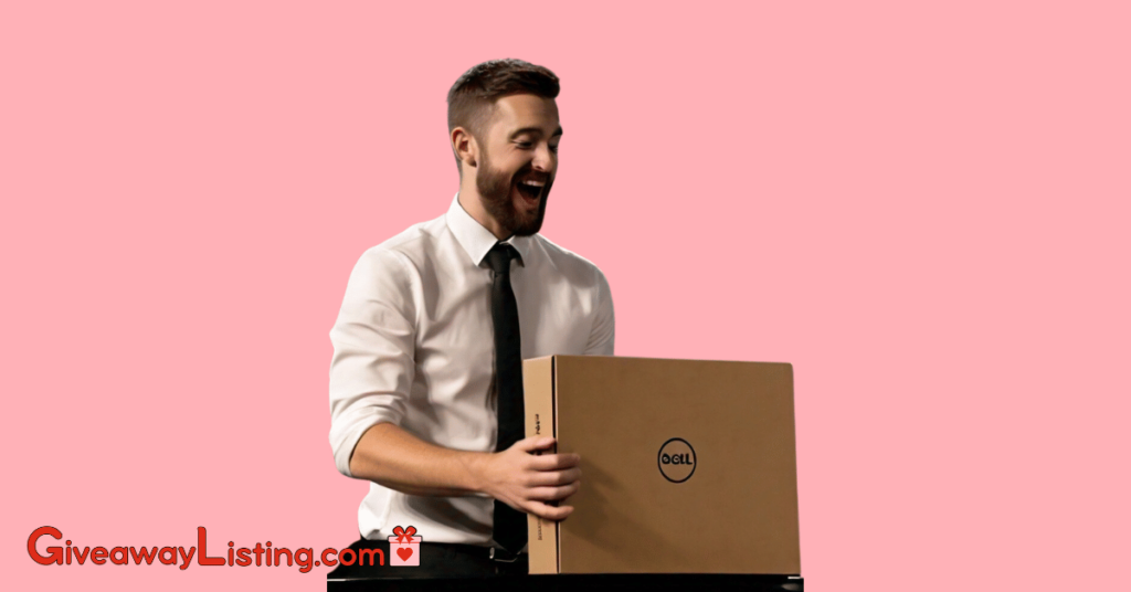 a person unboxing a Dell laptop.
