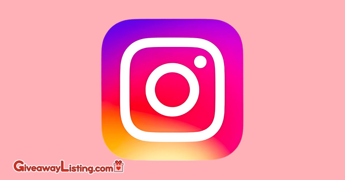 Instagram Giveaways Featured Image of an Instagrm logo on a pink background.