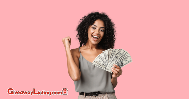 a person happily holding cash