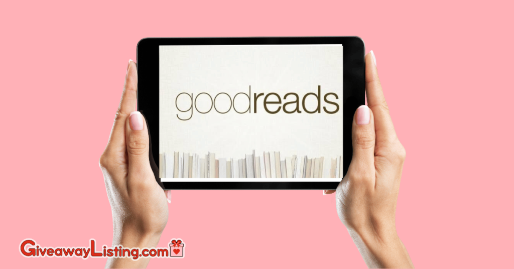 a person checking out goodreads on their tablet.
