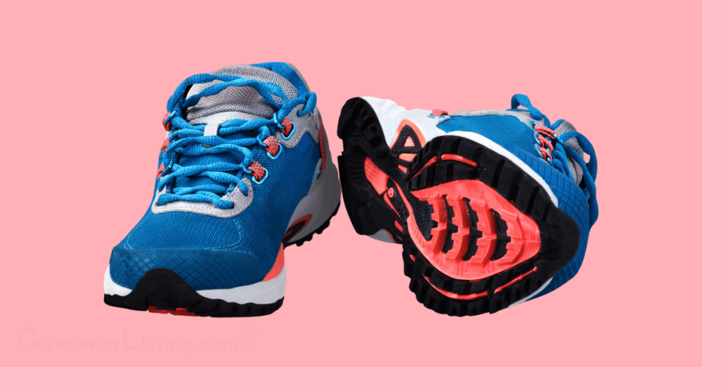 a pair of blue shoes/sneakers.