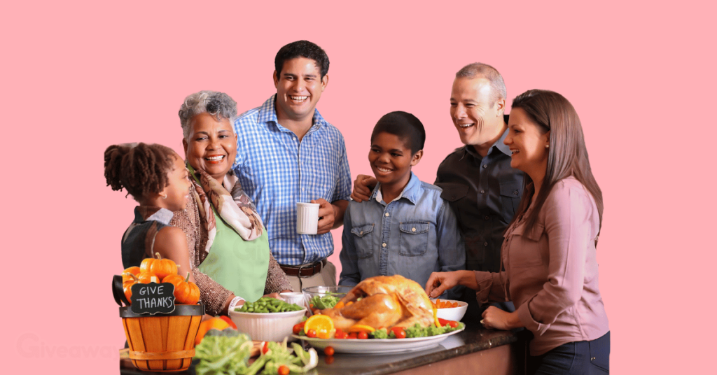 a family having a thanksgiving dinner.