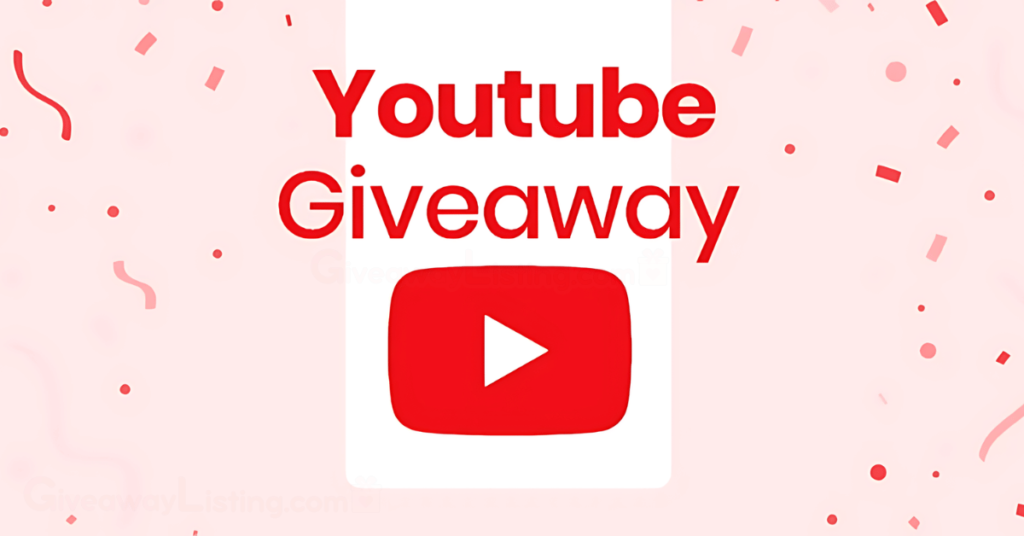 YouTube giveaway pink and red banner.