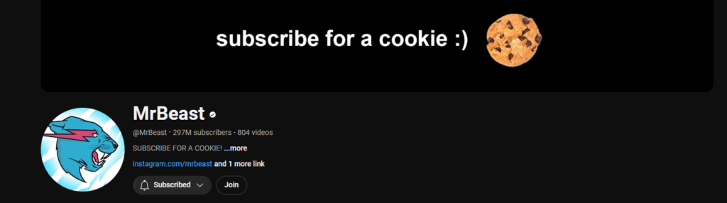 MrBeast's current YouTube subscriber count