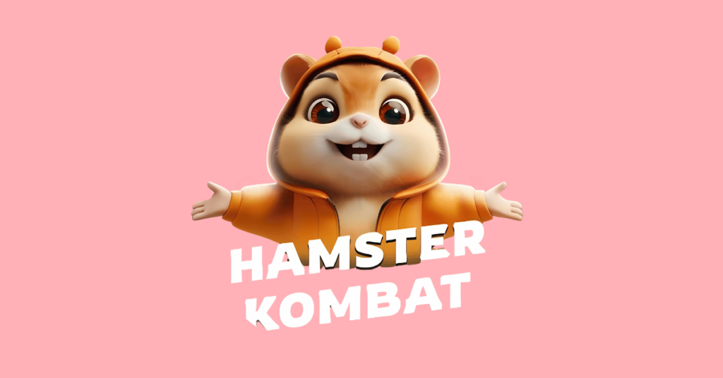 the Hamster Kombat mascot on a pink background