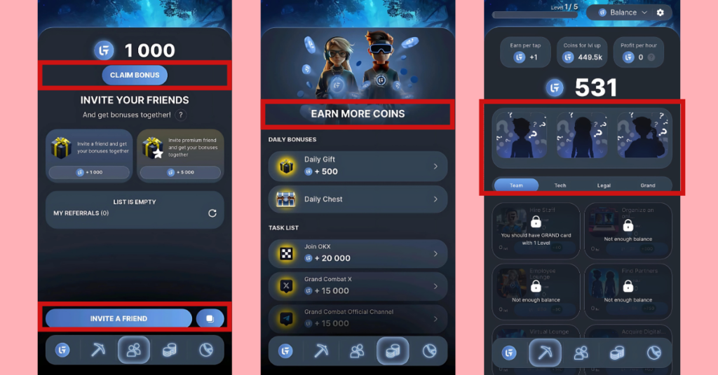 Image showing the different steps that players have to take to unlock Grand Combat bonuses.