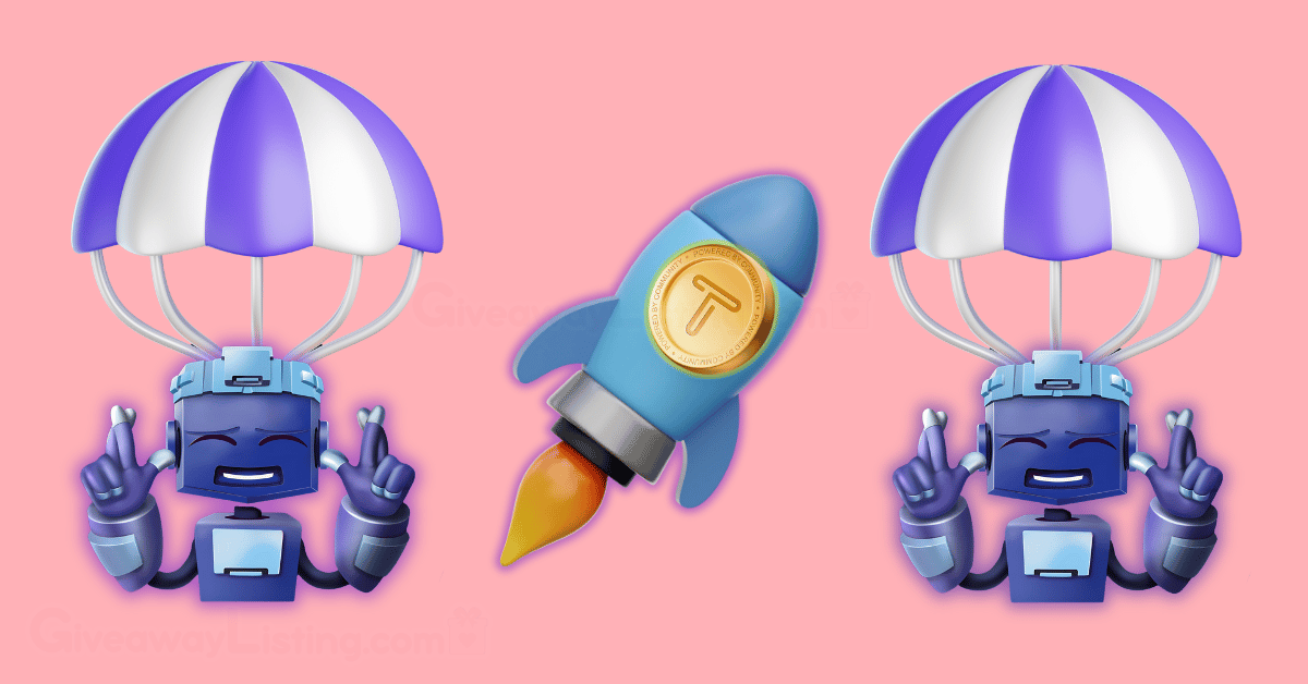 Tapswap robots on a parachute with a rocket containing the Tapswap coin.