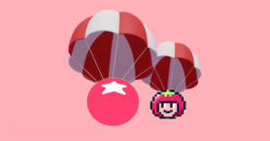the Tomarket logo and tomato head on parachutes.
