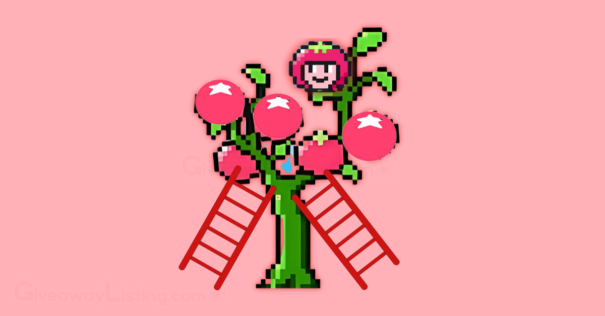 The Tomarket tree with the game's tomato logo hanging on it.