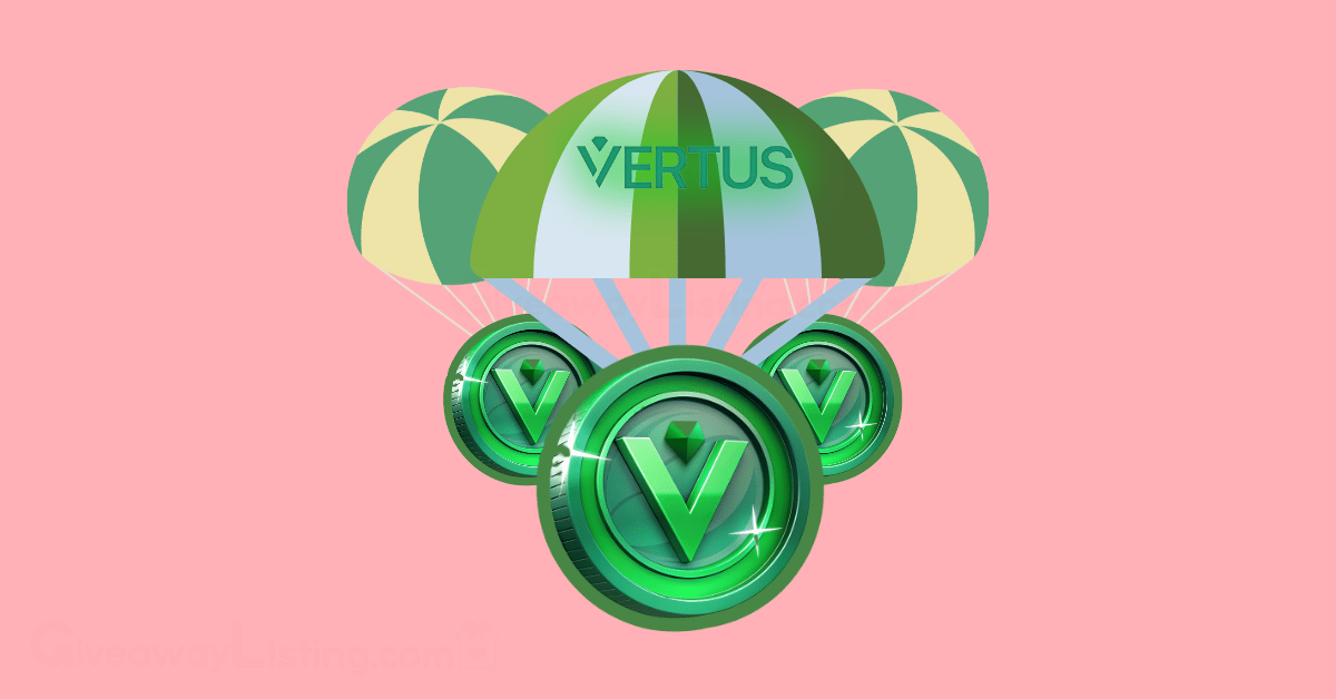 green parachutes with the $VERT token logo hanging on them.