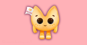 Hrum character with the Hrum logo on its head.