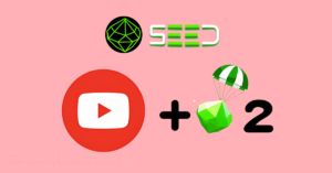 SEED logo, and the SEED YouTube code reward in a light pink background color.