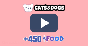 the Cats&Dogs logo with a blue YouTube logo and the Cats&Dogs $FOOD logo.