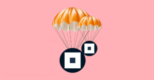 the Not Pixel logo on a parachute.