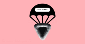 the DONOT logo on a black parachute with 'Cook Donot' inscribed on it
