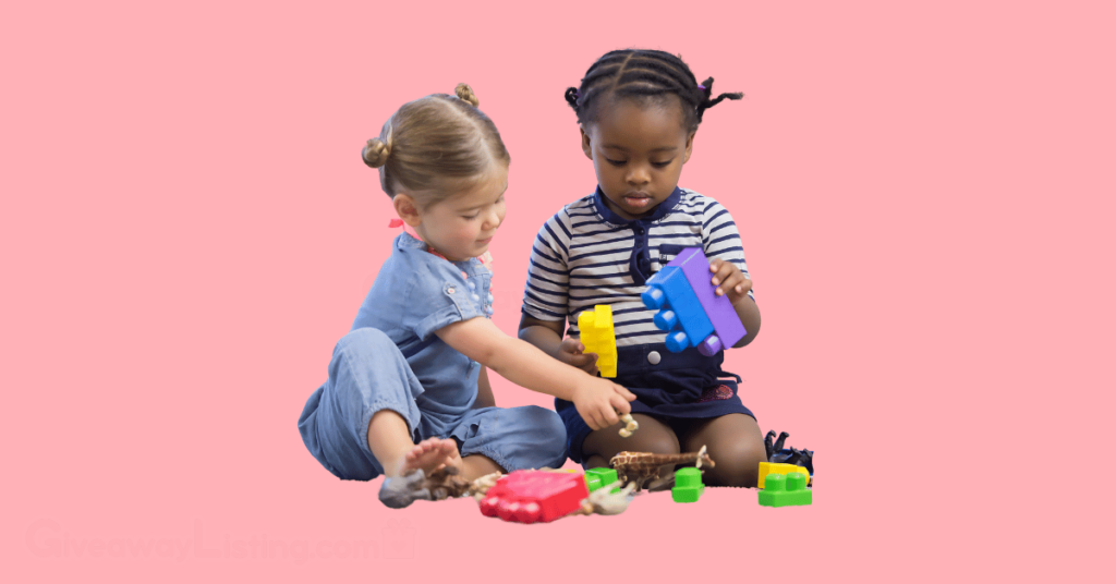 two children playing with toys
