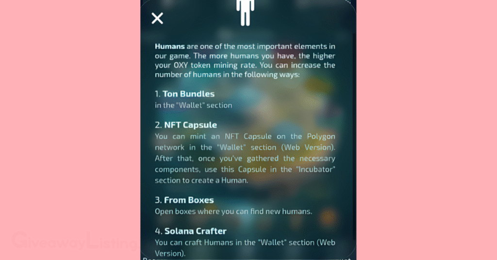 Image showing how to increase your population in the Oxygen Miner game