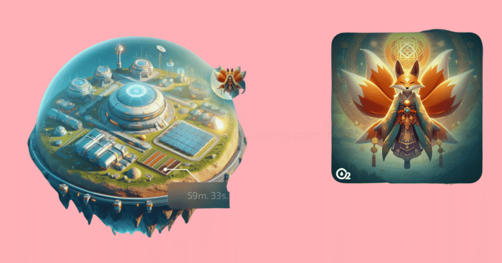 The Oxygen Miner planet layout and a Game Community NFT