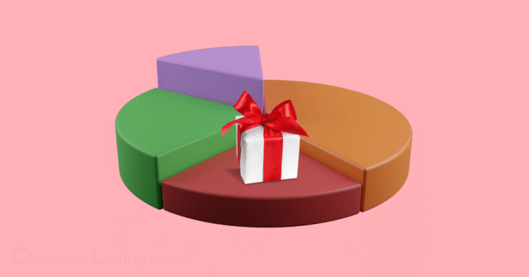 a live pie chart with a gift box on it.