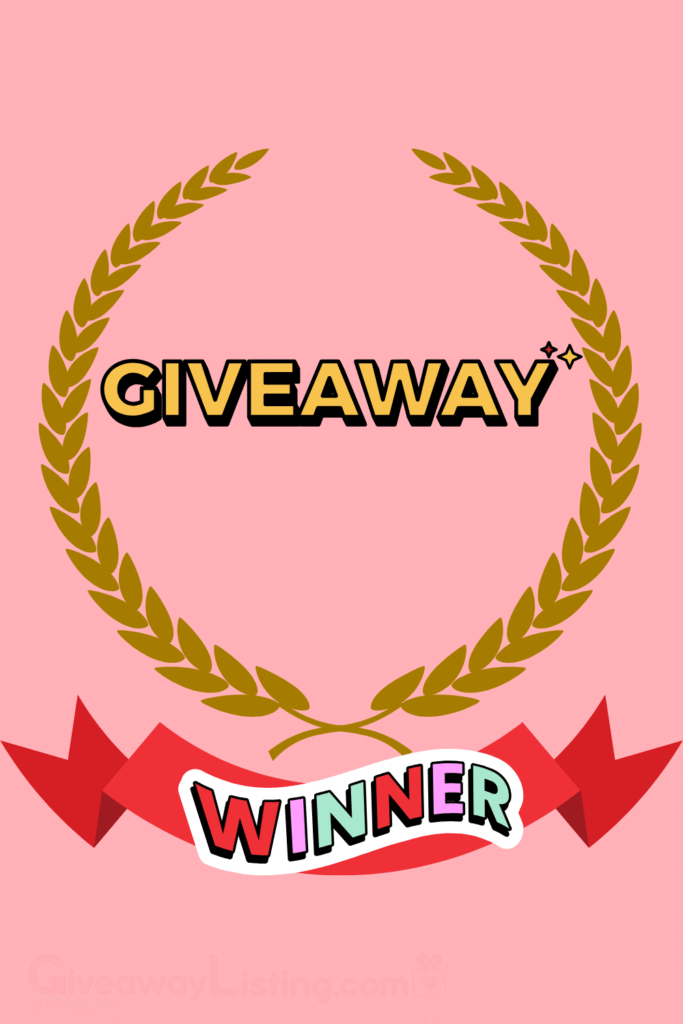 A graphic giveaway image design with a giveaway winner text frame.