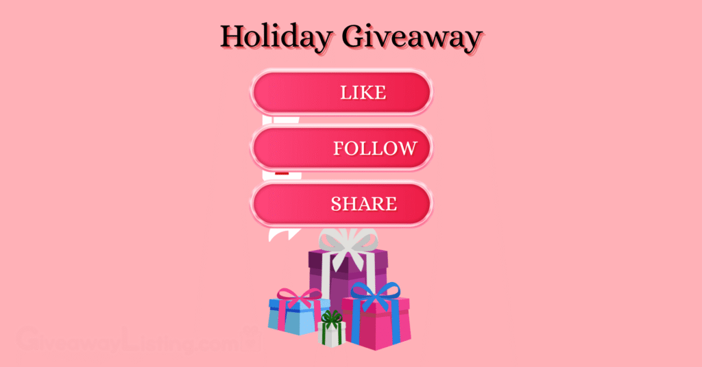 a graphic giveaway image design showing a gift box and Giveaway text frame at the top.