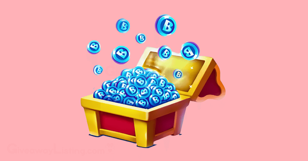 a treasure box filled with Bingo Blitz game credits.