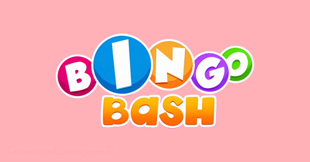 the Bingo Bash logo on a light pink background