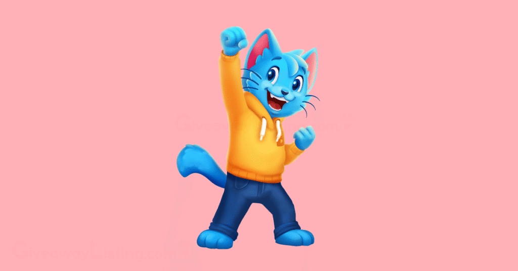 Bingo Blitz game character pumping its fist in the air.