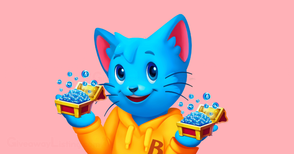 A Bingo Blitz game character holding two boxes of Bingo credits