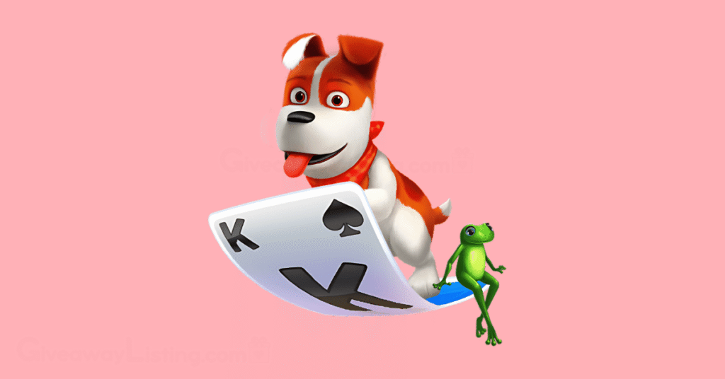 Sam the dog on a Solitaire Grand Harvest game card.