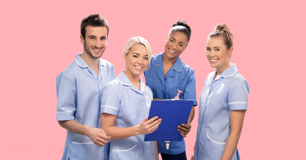 a team of happy nurses