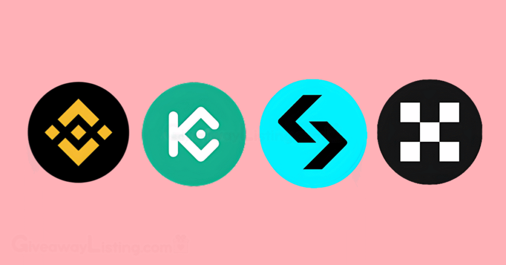 Logos of the Exchange sites where the Wormfare Slap tokens will be listed and traded