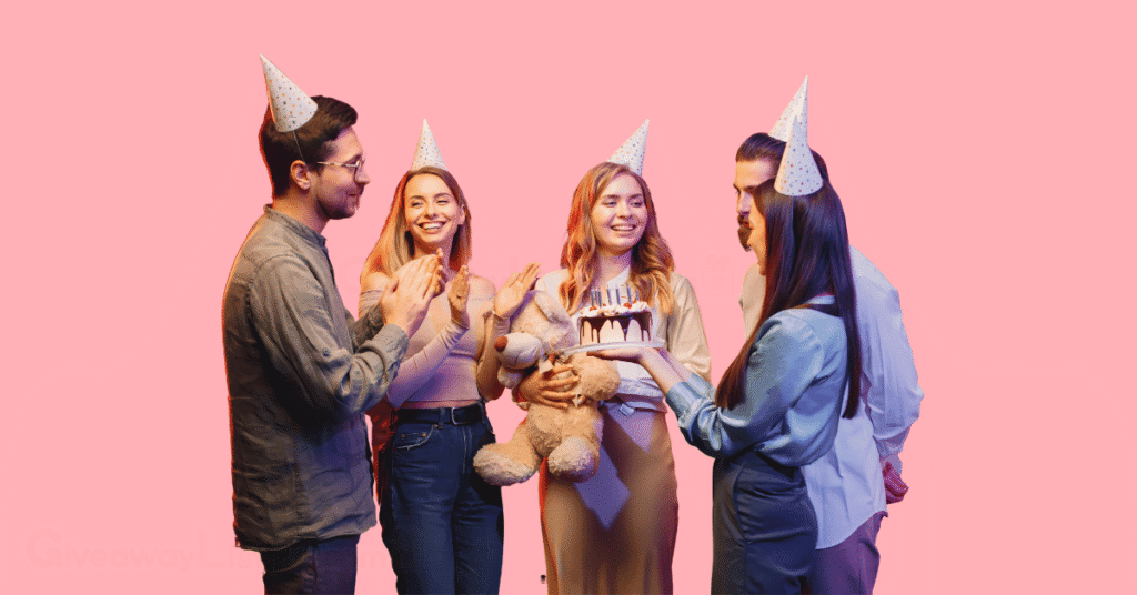 A birthday celebrant surrounded by friends at her party.