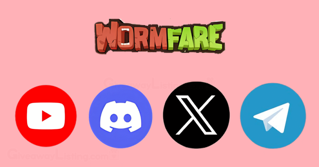 Logos of the social media channels representing the Wormfare Slap community