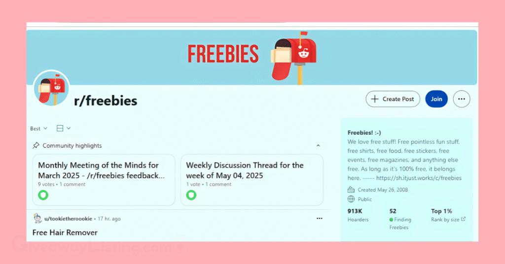 r/freebies subreddit