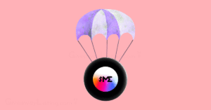 a parachute with the Magic Eden token hanging on it.