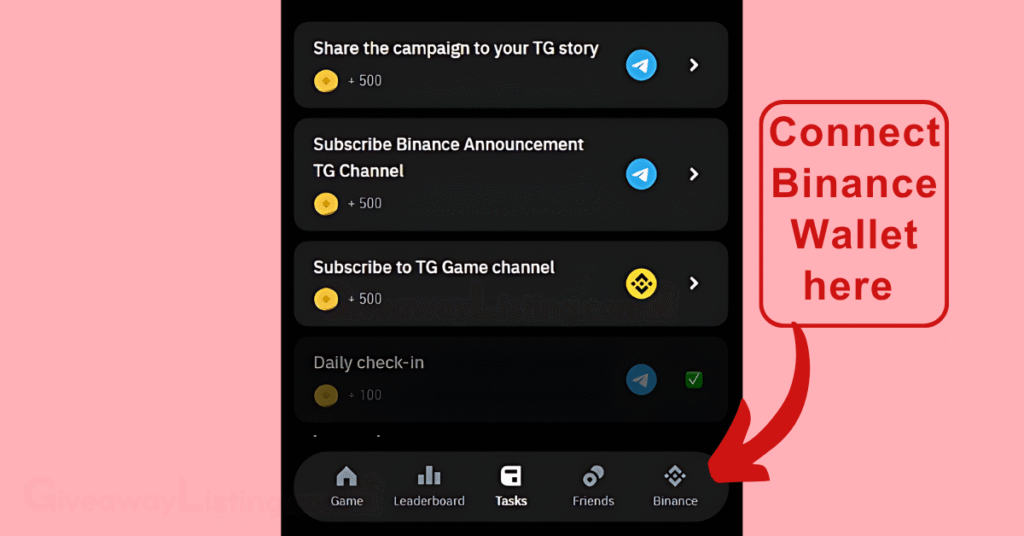 Moonbix interface showing how to connect your wallet