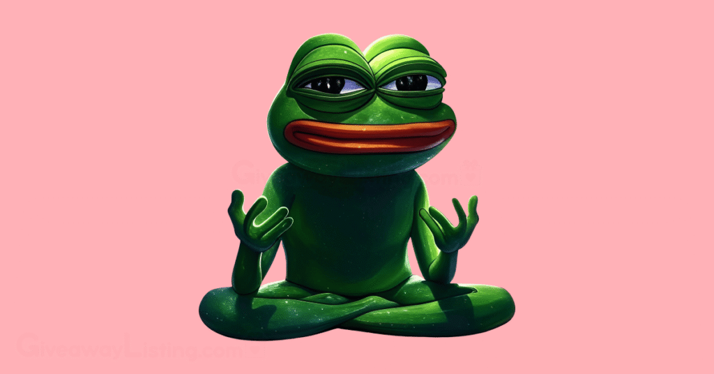 a pepe frog sitting in meditation.