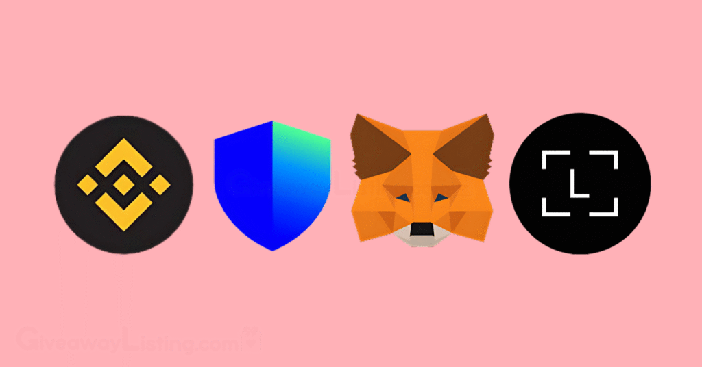 Logos of the Airdrop wallets where you can keep and trade the Moonbix tokens