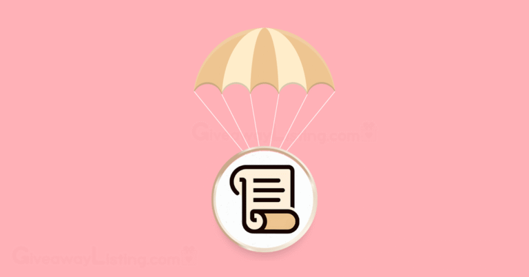 the Scroll token logo on a brown parchute