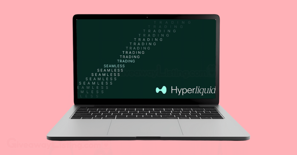 hyperliquid's banner showing on a laptop screen.