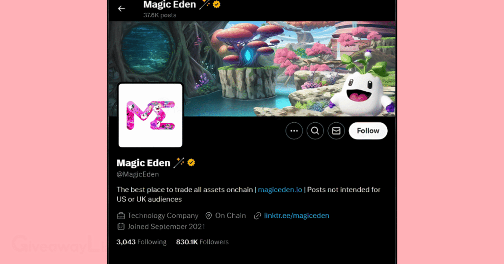the Magic Eden Twitter account.